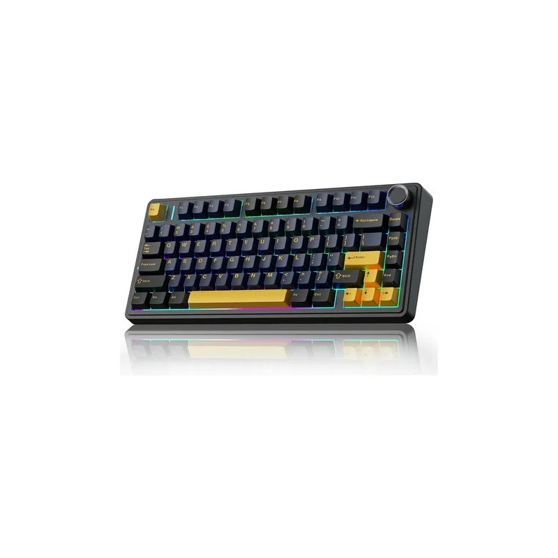Teclado Gamer Mecánico Inalámbrico Aula F75 Rgb Switches Intercambiables Usb-c Thunder Black Inglés Us