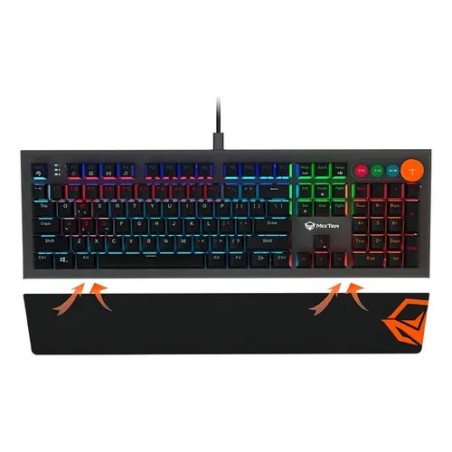 Teclado Mecánico Meetion Mk500 Rgb Negro Resistente Salpicaduras Gaming