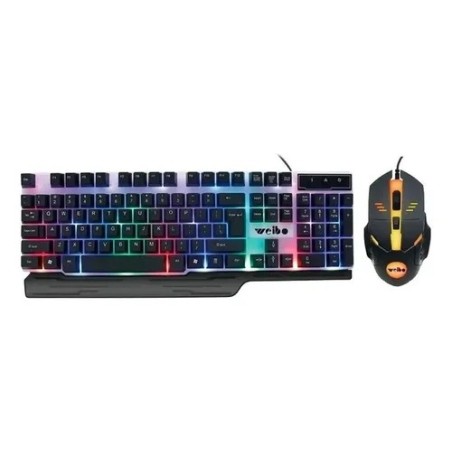 Mouse Y Teclado Gamer Weibo Wb-550 Rgb Sensacion Mecanica Color Del Teclado Negro