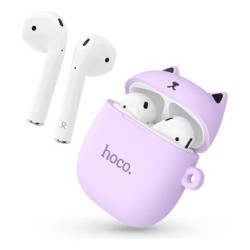 Audífonos Inalámbricos Con Funda De Gato Hoco Ew45 Lila