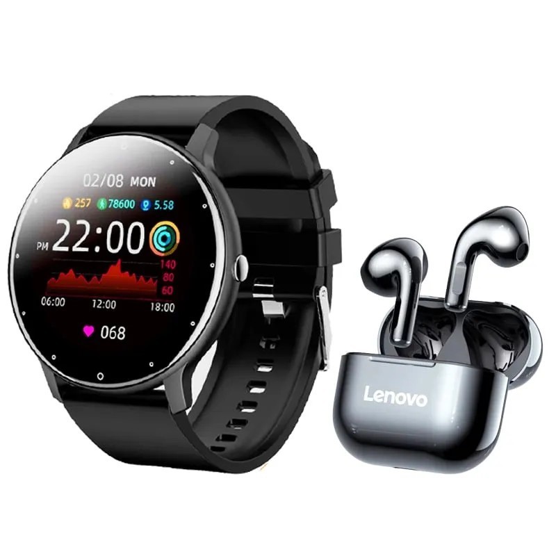 LENOVO Audífonos Lenovo LP40 Tws y Toumi Fit 2 watch Reloj inteligente | falabella.com